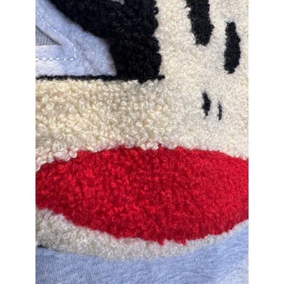 Juniors Size Medium Paul Frank Sock Monkey Gray Sweatshirt Round Neck - Picture 4 of 8